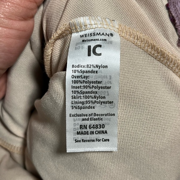 Weissman Burgundy Sequin Tulle Dance Costume Child IC Good - Picture 3 of 6